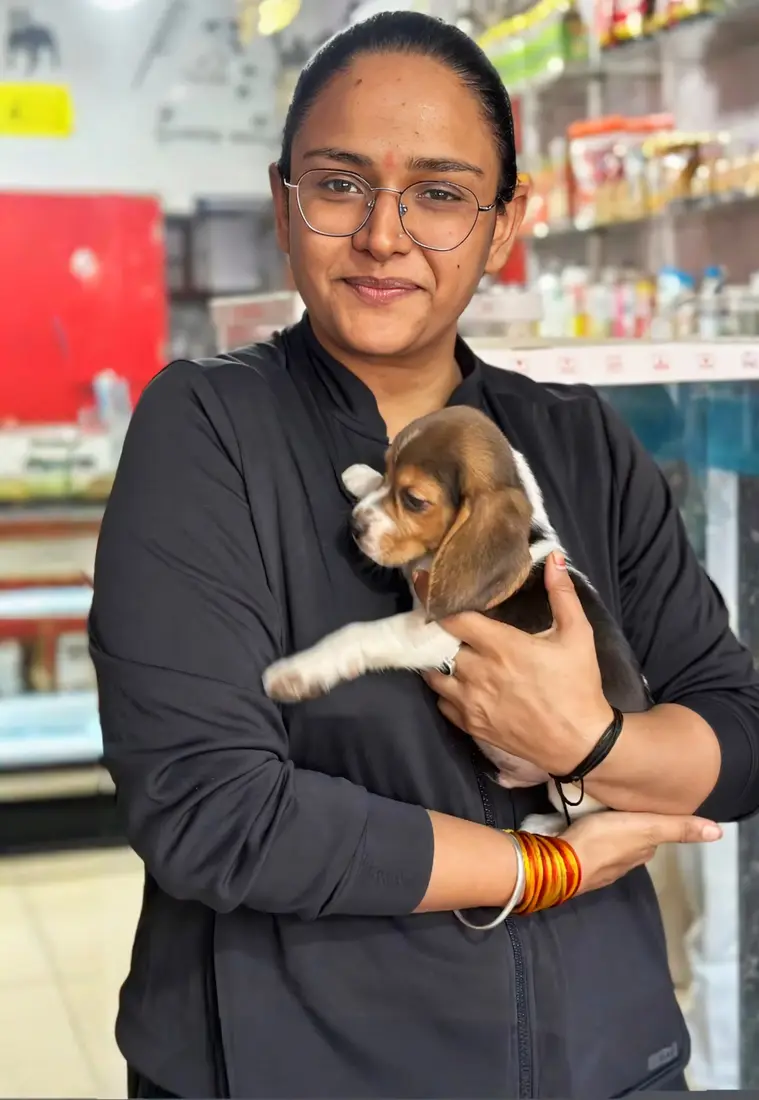 A FancyPaws puppy with its new family