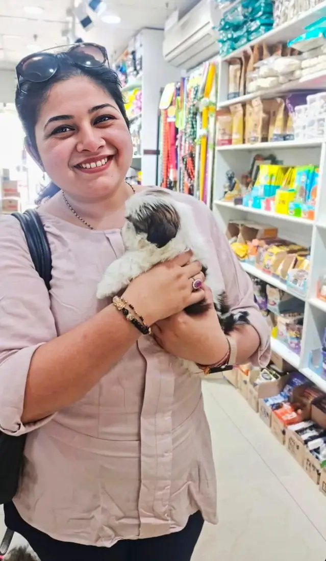 A FancyPaws puppy with its new family