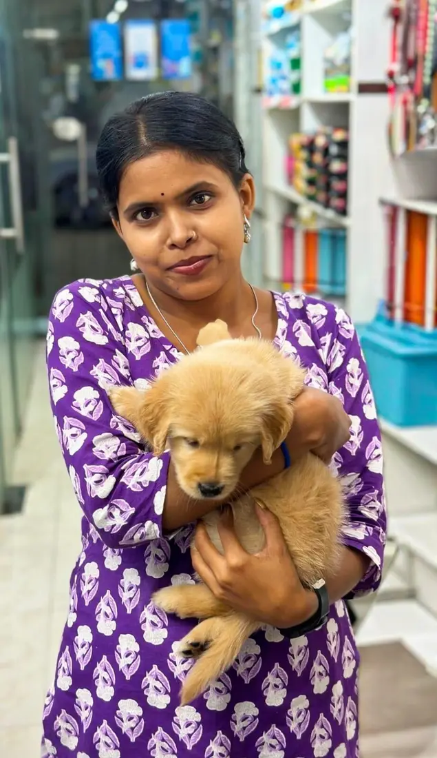A FancyPaws puppy with its new family