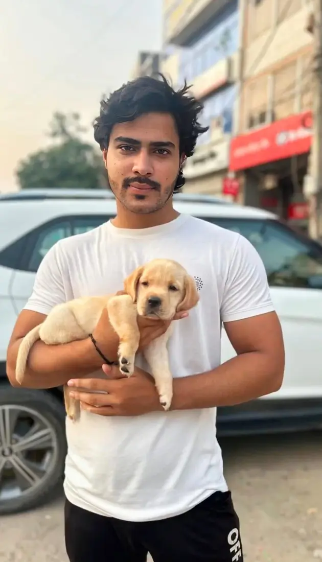 A FancyPaws puppy with its new family