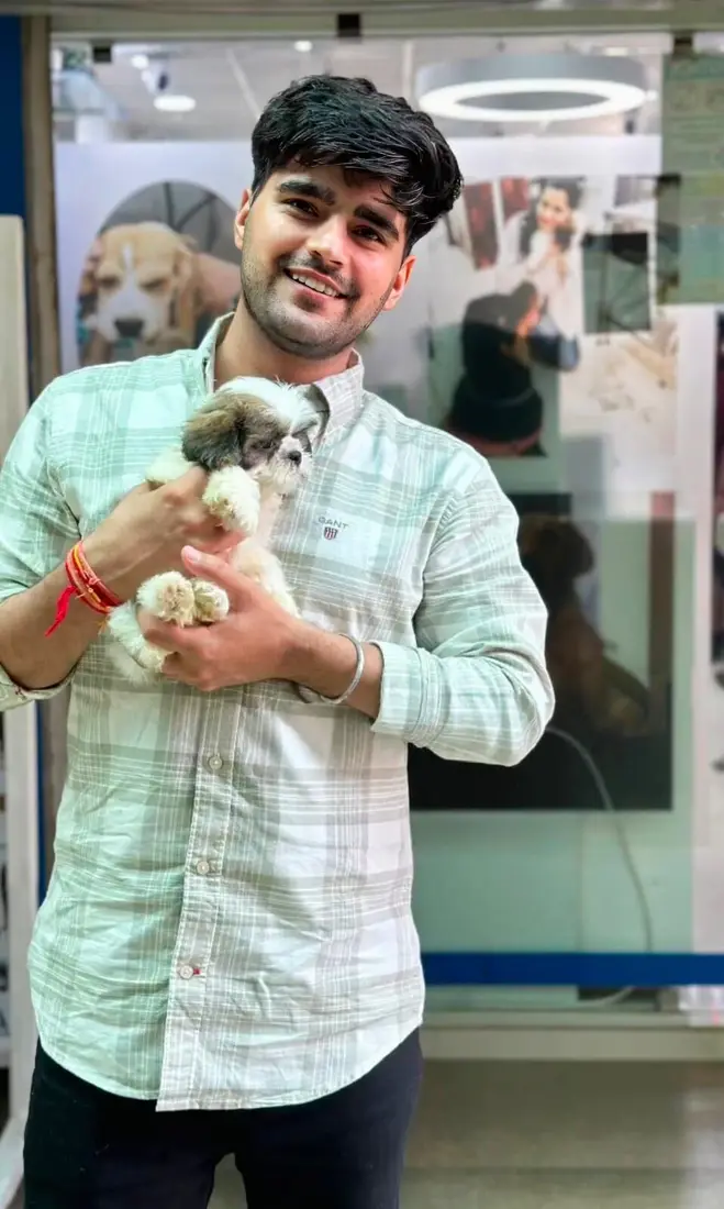 A FancyPaws puppy with its new family