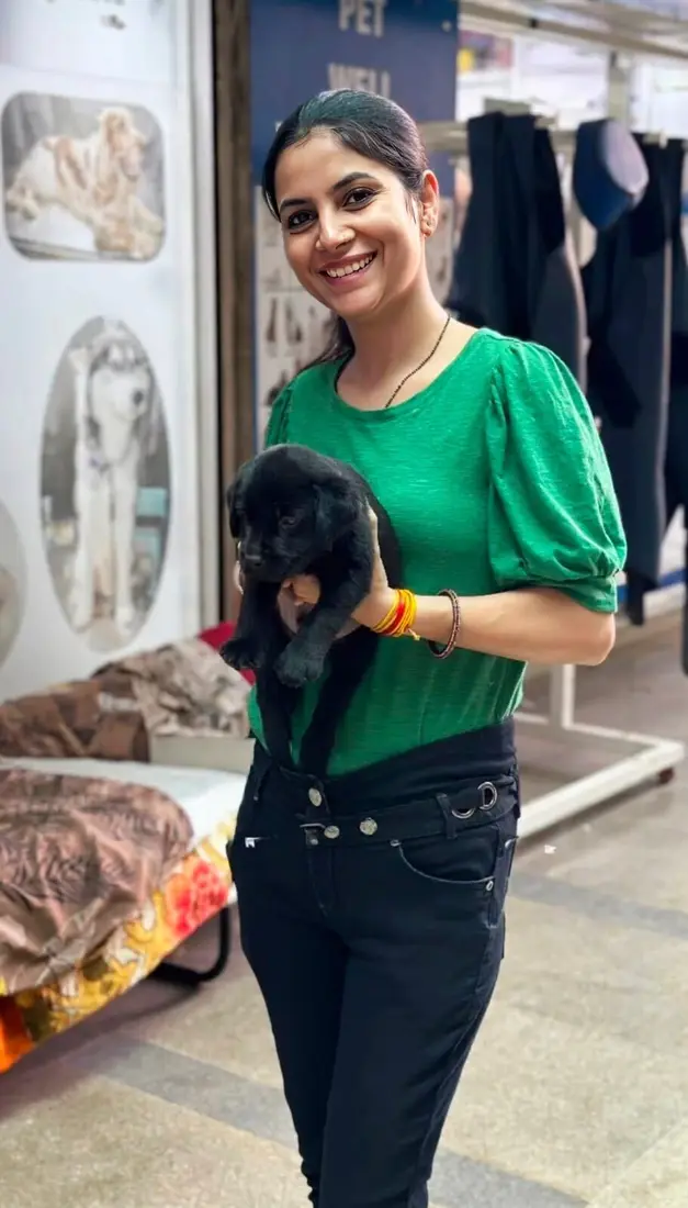 A FancyPaws puppy with its new family